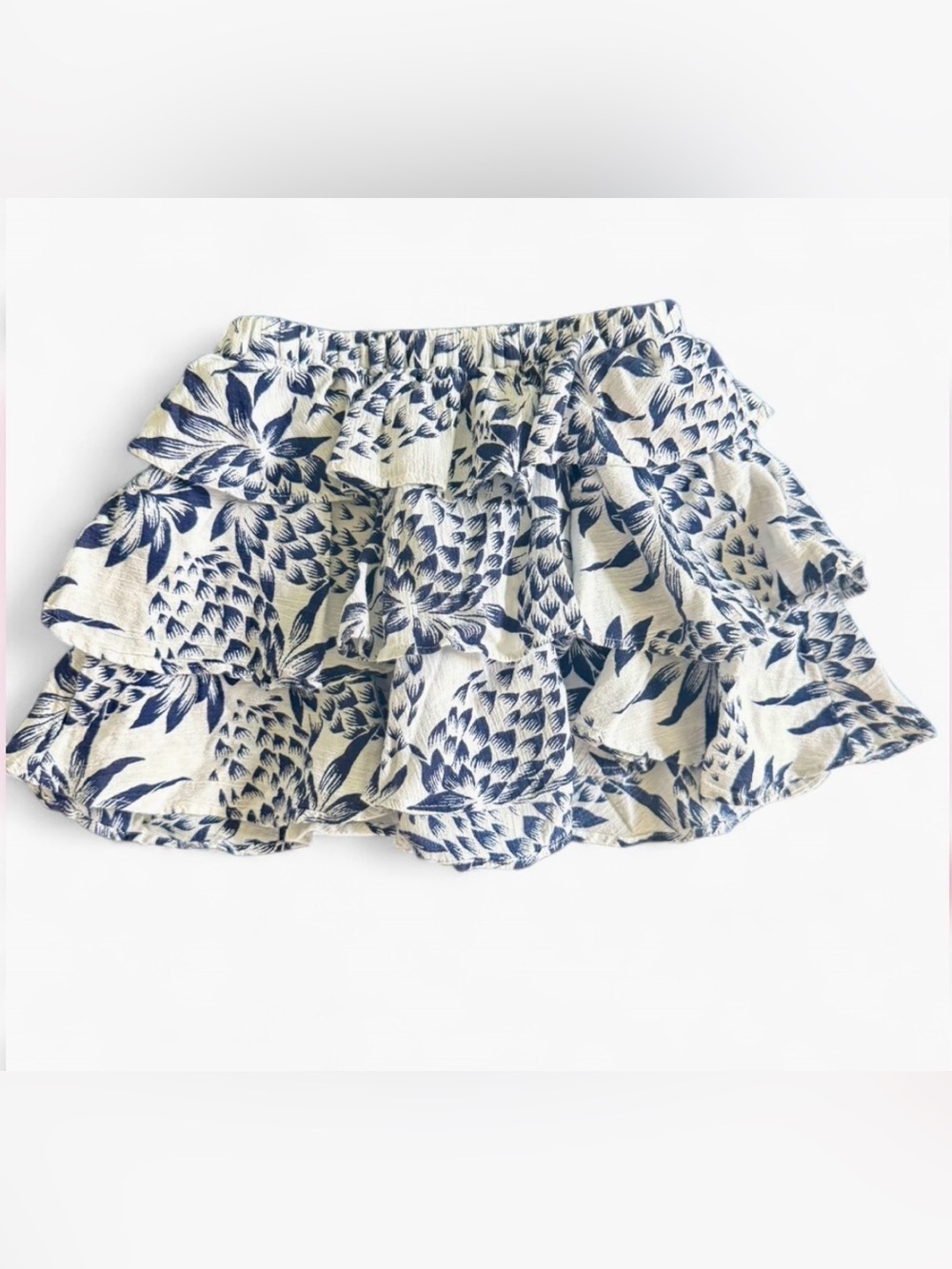 Crewcuts tiered Navy & White Floral Skirt